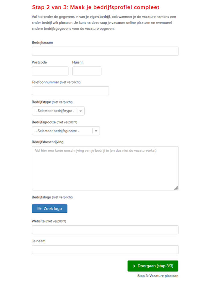 3. Maak je bedrijfsprofiel compleet